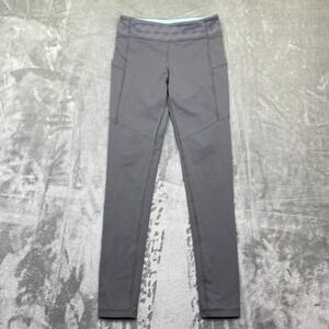 ivivva Lululemon Grey Athletic Leggings Geometric Print Pockets Youth Size 12